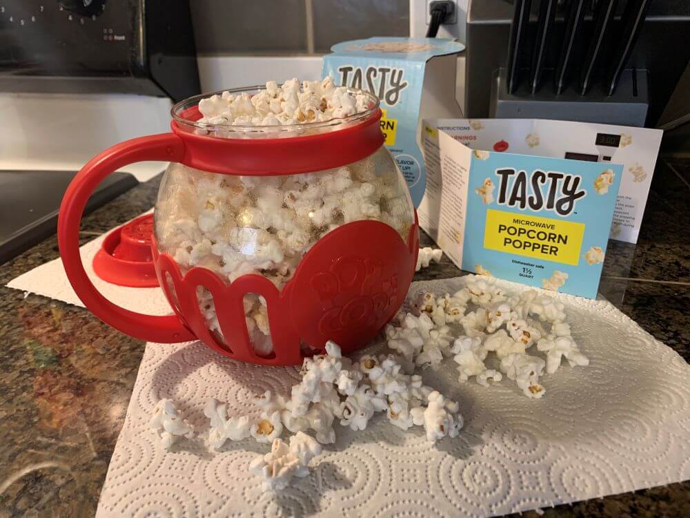 Tasty 3qt Family Size Microwave Popcorn Popper, Dishwasher Safe, Red, Size: 3 qt